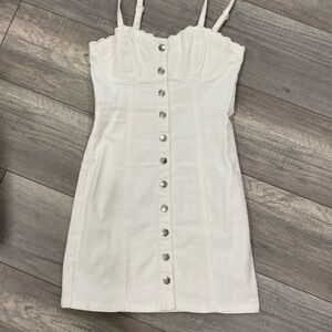 White denim corset dress